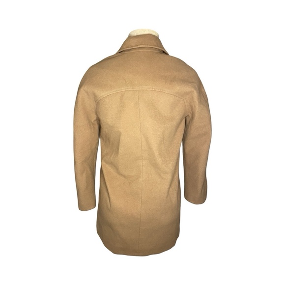 ASOS Design Tan Camel Long Coat Jacket Women Size 0 - Picture 4 of 5